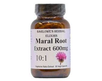 Maral 10:1 Extract - Rhaponticum Carthamoides - Stearate Free, Glass Bottle! Highest Quality & Potency. BarlowesHerbalElixirs