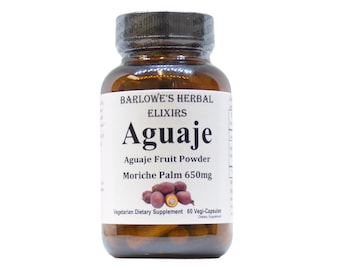 Aguaje Fruit Powder Capsules – 60 Vegan Superfood, Stearate-Free, Glass Bottle | Natural Health Supplement