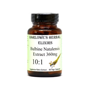 Bulbine Natalensis 10:1 Extract,Bulbine, 60 (360 Mg) Vegi-Caps, Stearate Free, Glass Bottle! Highest Quality & Potency