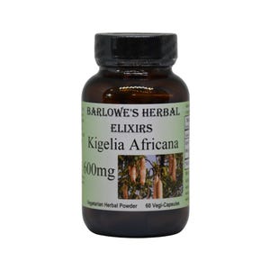 Kigelia Africana  | 600mg | 60 Veggie Capsules | Glass Bottle | No Stearates