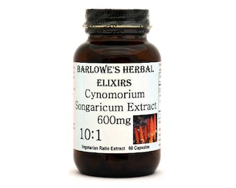 Cynomorium Songaricum 10: 1 Extract - 60 (600mg) Vegi-Caps-Stearate Free, Bottled in Glass! Highest Quality & Potency. BarlowesHerbalElixirs