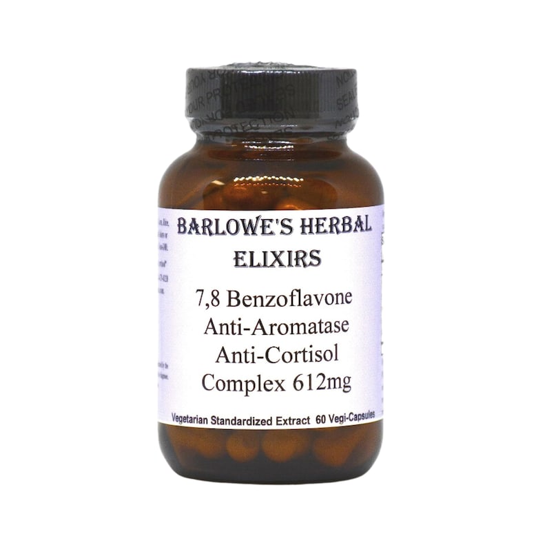 7,8 Benzoflavone Complex | Testosterone Booster | Anti - Aromatase | Anti-Cortisol | Stearate Free | Glass Bottle bild 1