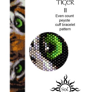 Eye Of The Tiger version longue et fine pour lui même un motif de bracelet tissé en perles de manchetteunisexe, africain, oeil de tigre image 1