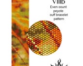 Autumn Colors VIIIb - even peyote cuff beaded bracelet pattern; tutorial, pdf file, autumn jewelry, fall, abstract, miyuki delica, grass