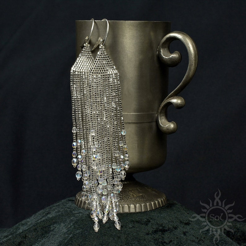 GEALAI Pendientes de flecos de boda de plata plateados y Etsy México