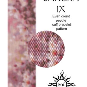 Sakura IX Peyote Cuff Bracelet Pattern – Cherry Blossom Beading Tutorial (PDF)