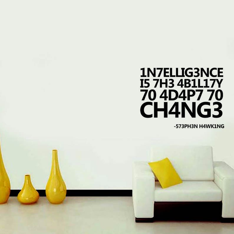 Intelligence Is Inspiration Quotes Wall Sticker Interior Sticker Window Sticker Wall Decal Wall Decor