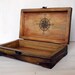 Wooden Box Cash Box Rustic Old Map Treasure Map Compass Wind Rose Brown ...