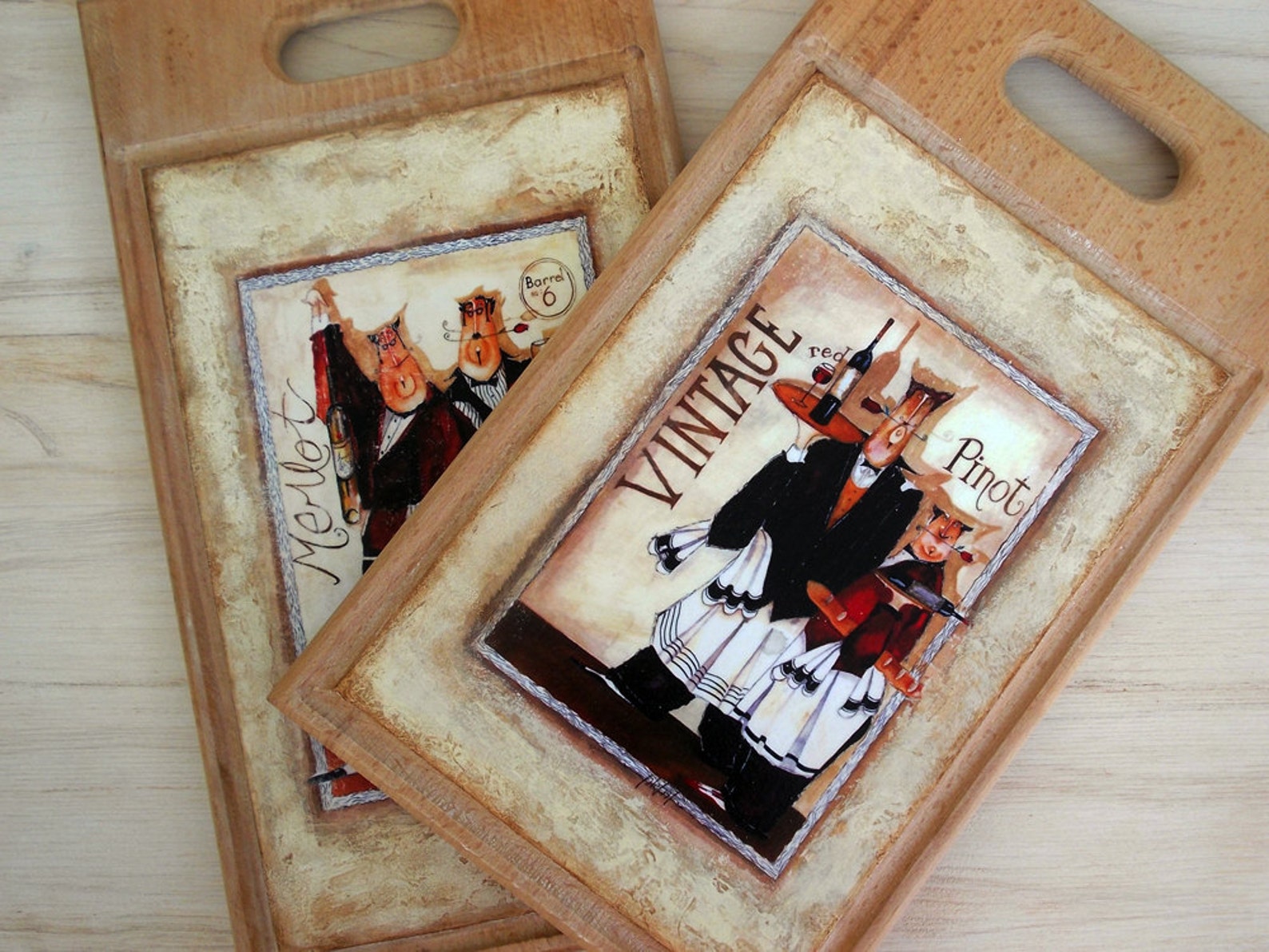 Wooden Boards Set Wooden Cutting Boards Wooden Board Etsy