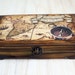 Wooden Box Cash Box Rustic Old Map Treasure Map Compass Wind Rose Brown ...