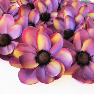 Purple Magnolia Blossoms - 3 Silk Artificial Flowers Blossoms Floral Supply Supplies Faux Fake DIY Wedding Vase Filler, Wreath