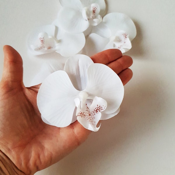 20 Vraies Têtes d’Orchidées en Latex De Latex, Fleurs Papillon Artificiel Têtes d’Orchidées, Décoration de Couronne Accessoires de Mariage Phalaenopsis Coiffe