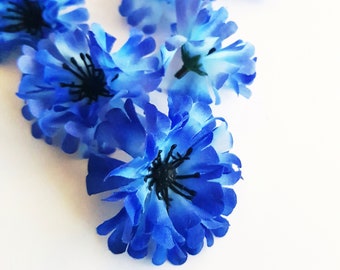 25 Mini Light Blue Cornflowers Bluebottle Silk Heads Artificial Silk Flowers Bouquets blue blossoms Simulation Flower Home Party Decoration