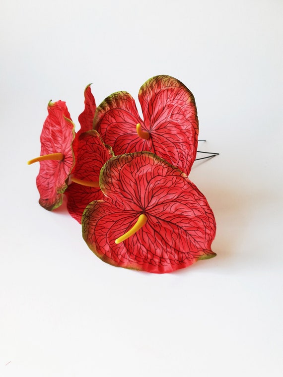 10 rote Seide Anthurium Jumbo knstliche Blumen 13,3 cm DIY Hochzeit Haus  Anthurien Dekor Liebe Tag Blumenschmuck Blumenzubehr Geflschte - Etsy  sterreich