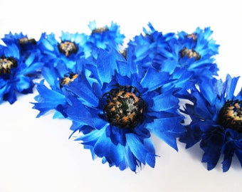 25 Silk Blue Cornflowers Bluebottle Wild Bouquet Artificial Silk Flowers Bouquets blue blossoms Simulation Flower Home Party Decoration