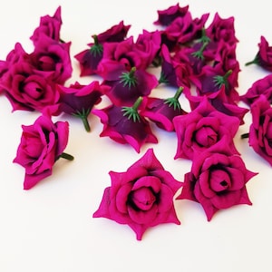 VENTA EXTRA -20% 50 Mini Rosas Moradas Oscuras Muy Hermosas Rosas de Seda Manualidades DIY Flores de Seda Suministros de Flores Artificiales Falsas Pequeñas