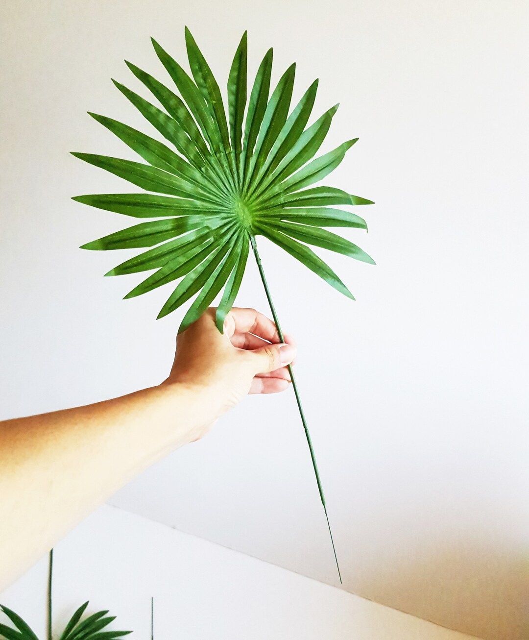 1 Artificial Palm Leaf, Tropical Palm Leaf Stem, Fabric Leaves, Fake ...