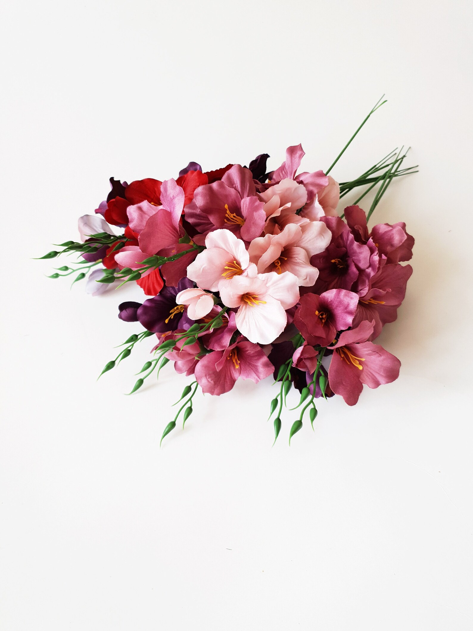 10 Colorful Gladiola Bouquet Silk Gladiolus Artificial Etsy