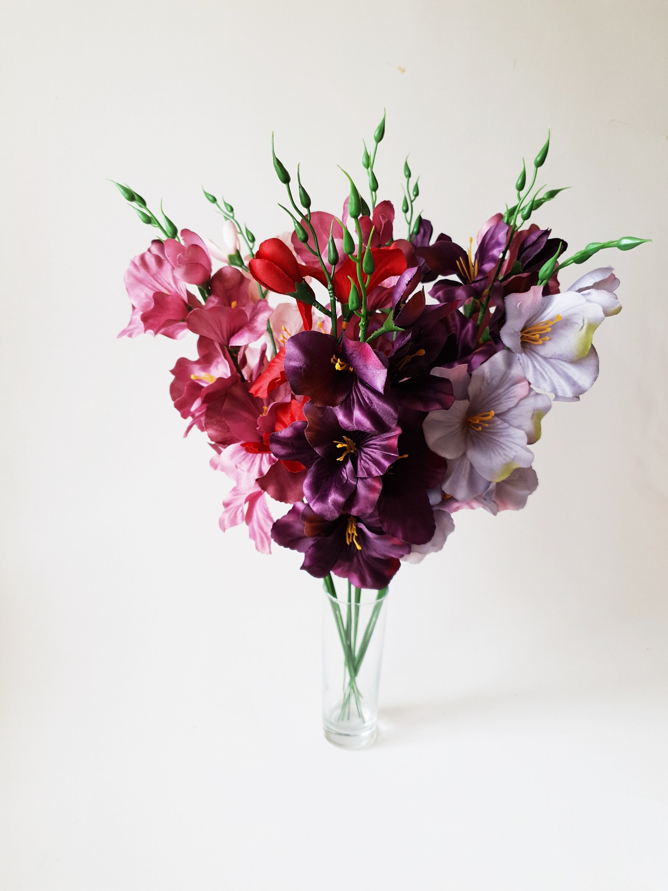 10 Colorful Gladiola Bouquet Silk Gladiolus Artificial Etsy
