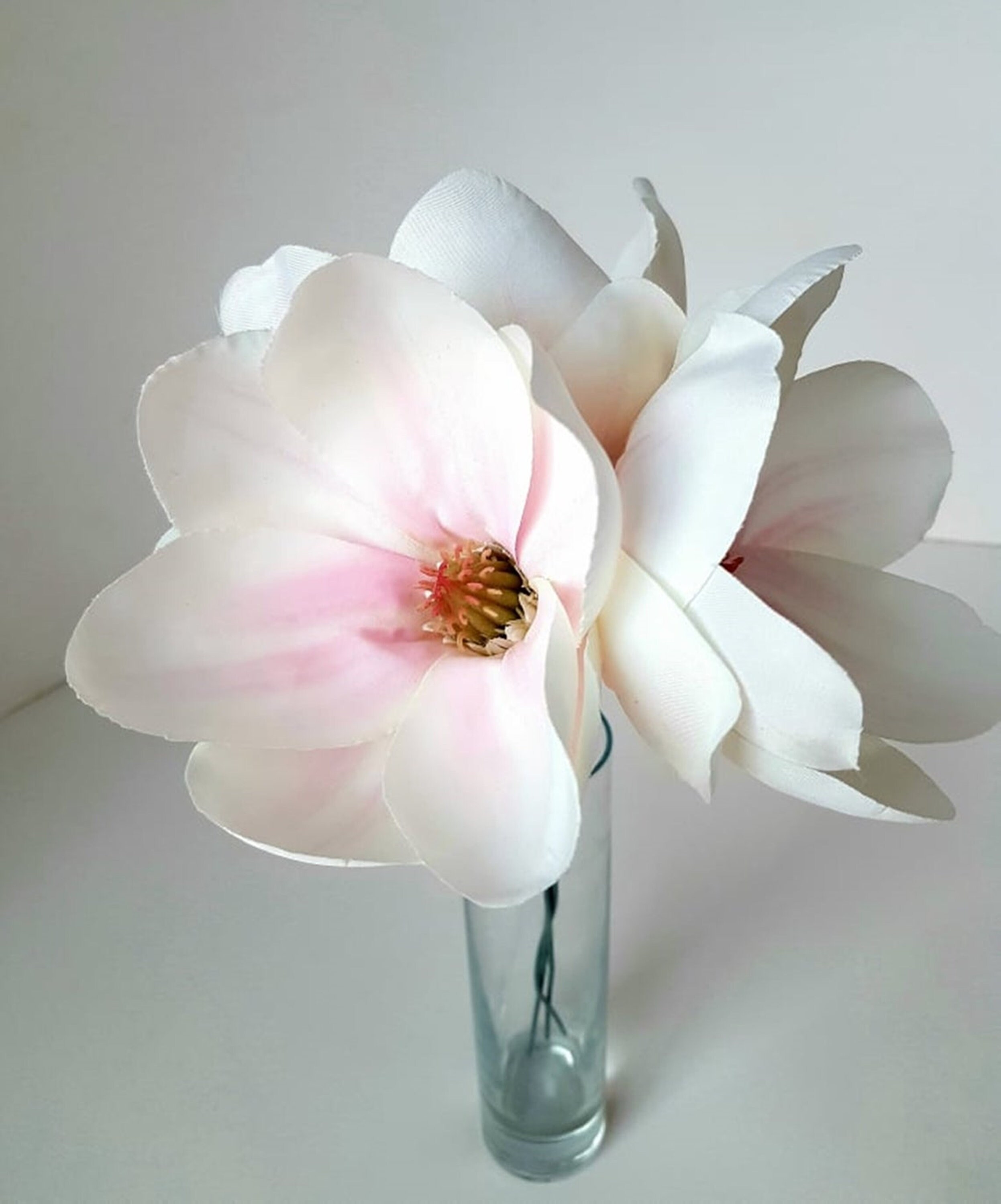 10 Silk Magnolias Artificial Flowers Magnolia Flower Big White Etsy