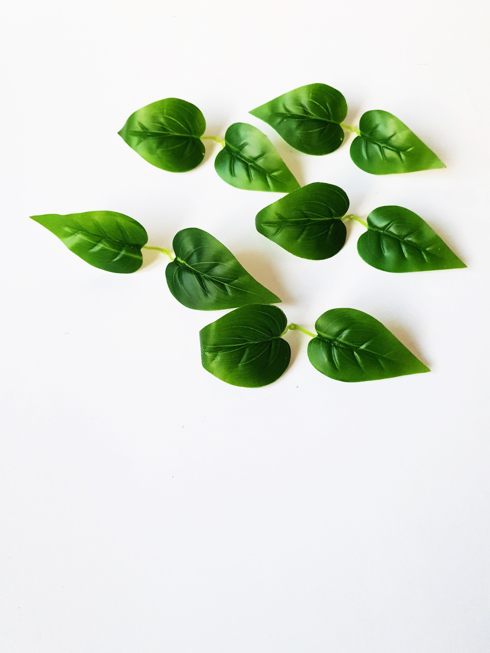 50 Plastic Double Leaf Artificial Green Leaves Wreath Etsy