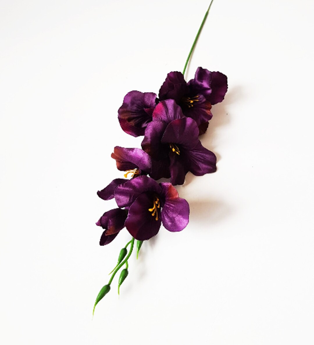 1 Purple Silk Gladiola Artificial Flower Gladiolus Branches Purple Bouquet Bush Summer