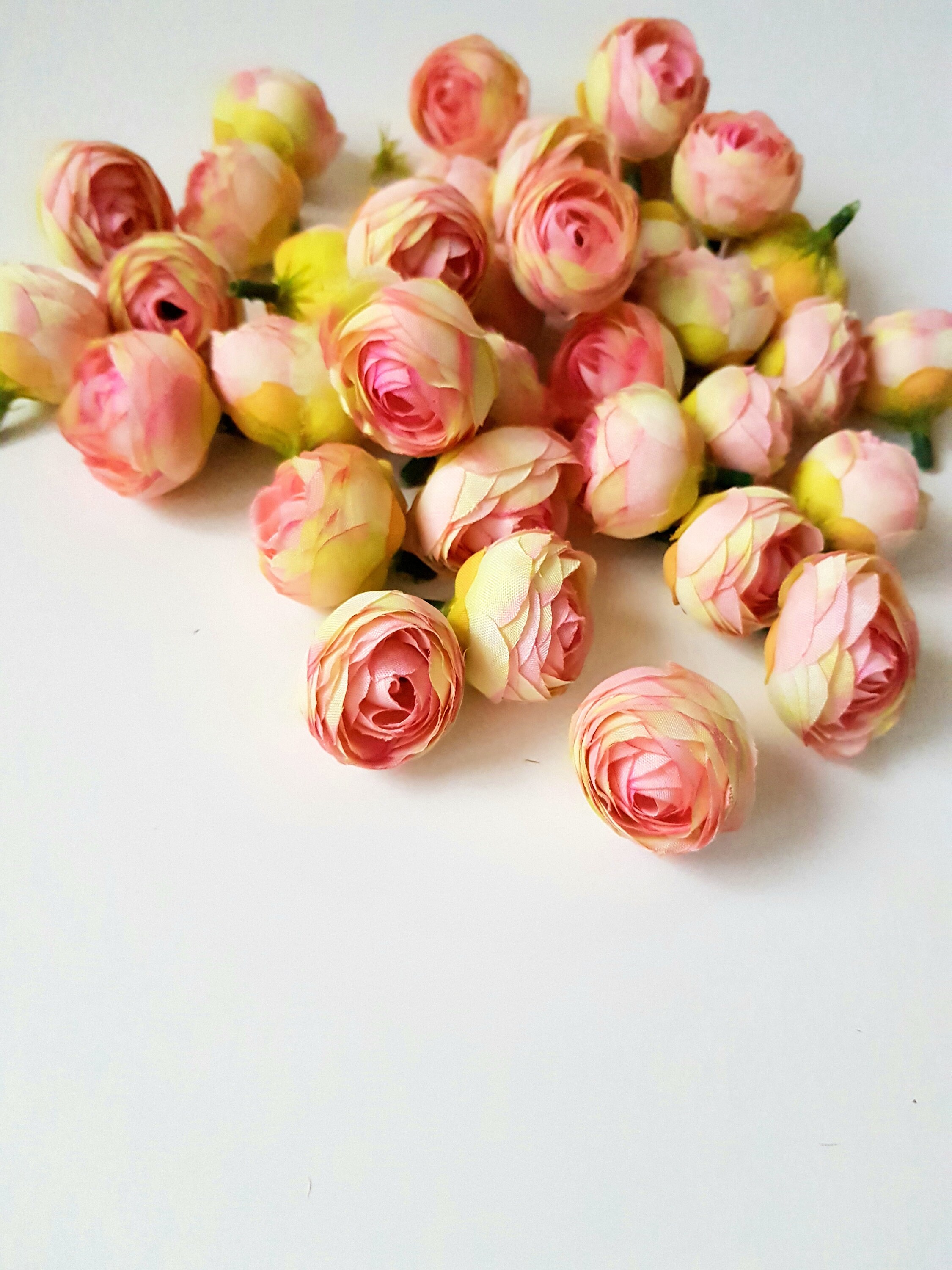 50 Mini Soft Pink Ranunculus Silk Heads Buttercup Ranunculus Etsy