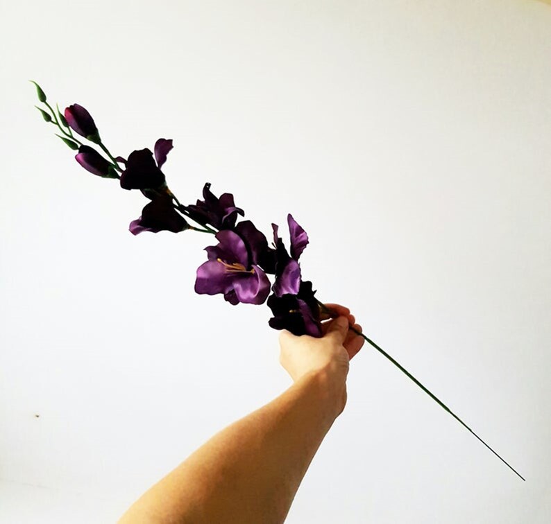 6 Purple Silk Gladiolus 27.5 Artificial Flowers Gladiola Etsy