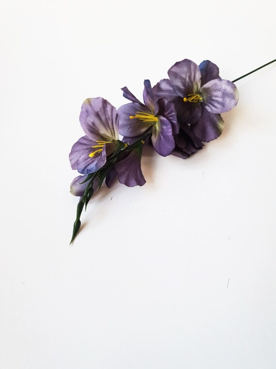 1 Purple Silk Gladiolus Artificial Flowers Gladiola Branches Etsy