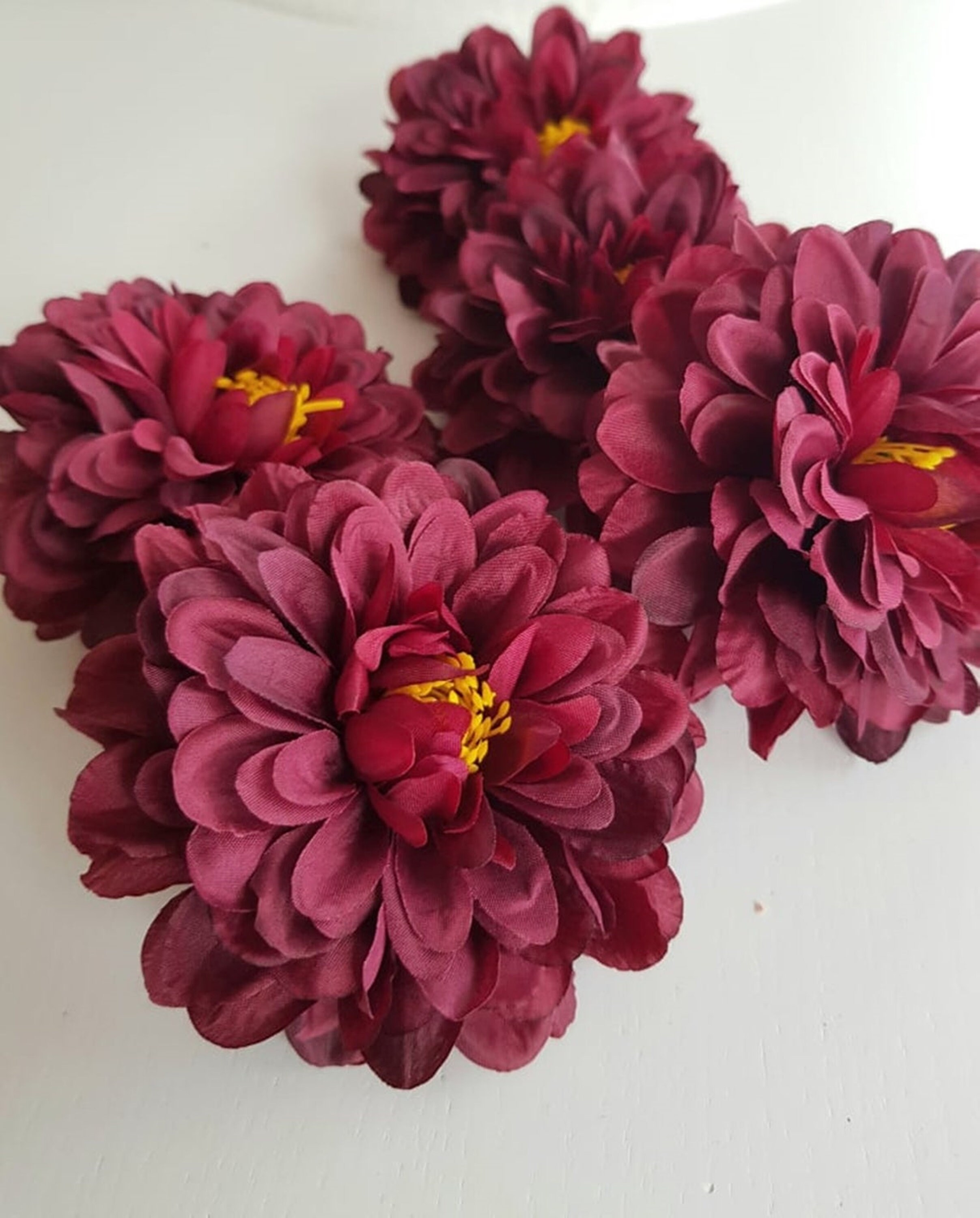 11 Silk Dahlias Flowers Artificial Chrysanthemums Flowers With Etsy
