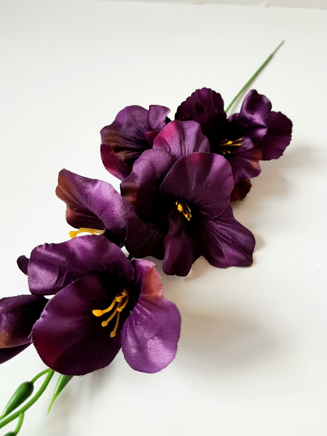 10 Purple Silk Gladiolus Artificial Flowers Gladiola Branches Etsy