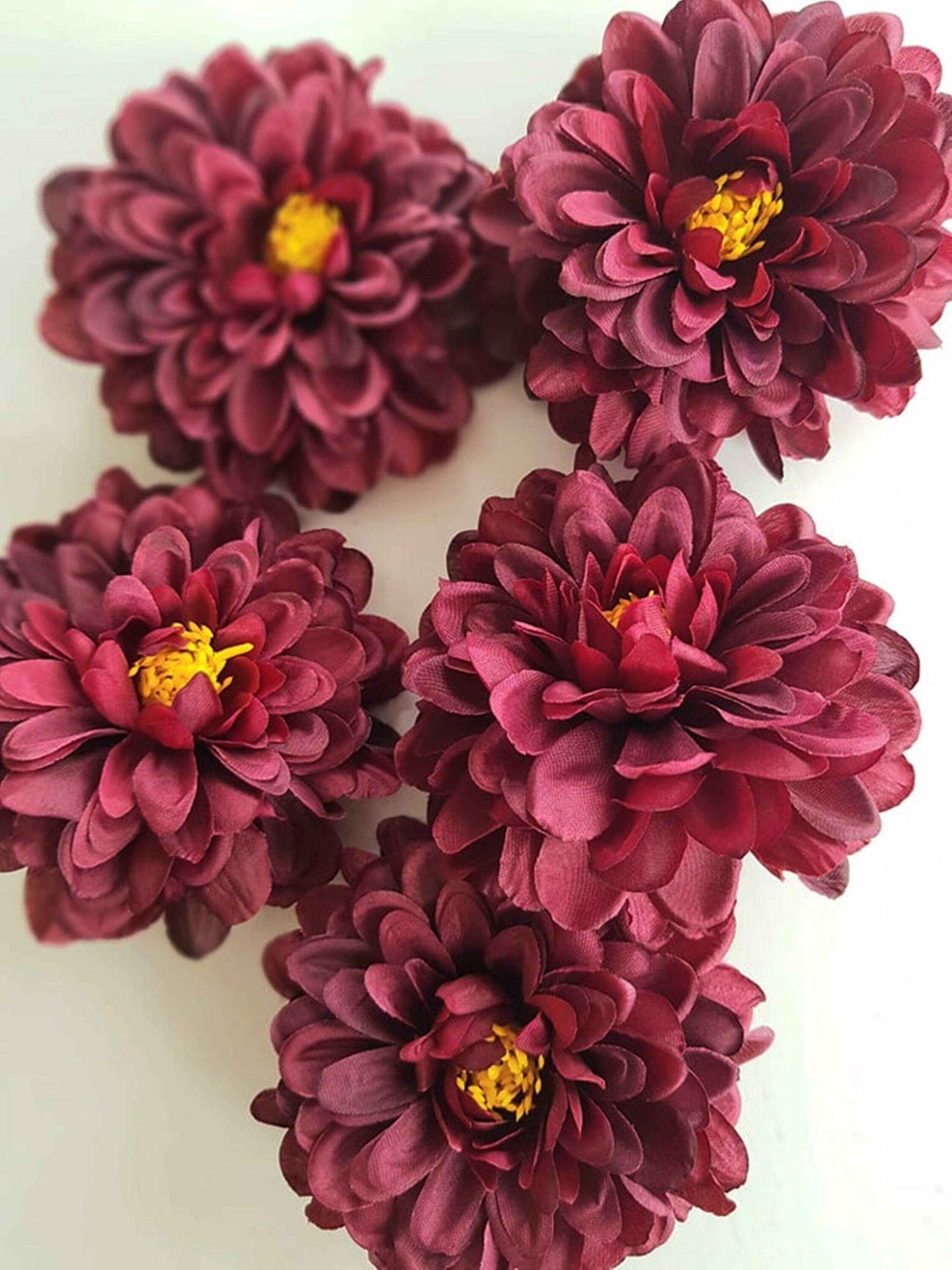 11 Silk Dahlias Flowers Artificial Chrysanthemums Flowers With Etsy