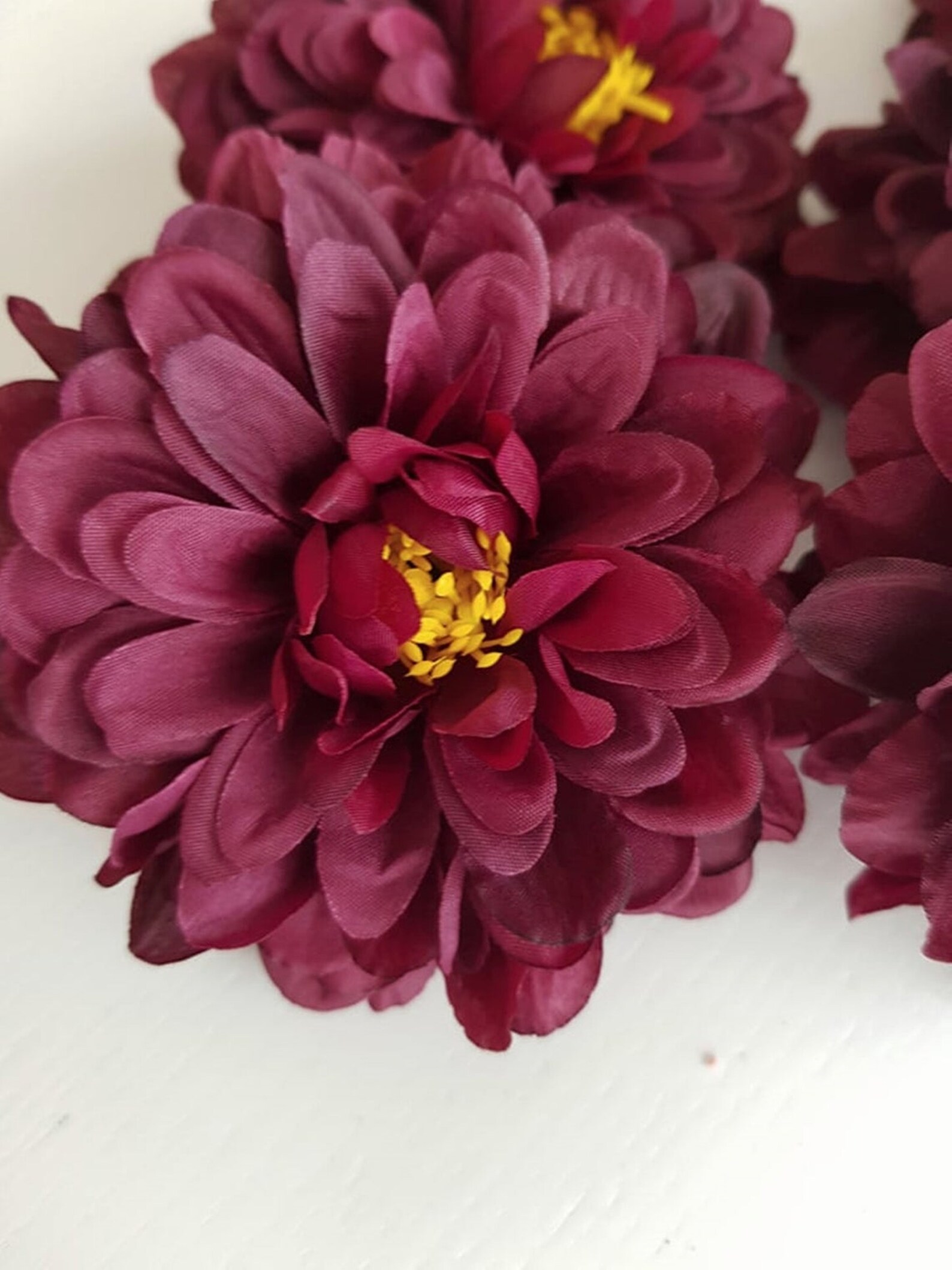 11 Silk Dahlias Flowers Artificial Chrysanthemums Flowers With Etsy