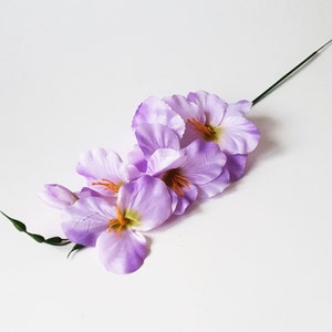 1 Soft Purple Silk Gladiolus Artificial Flowers Gladiola Branches Purple Bouquet Bush Summer Simulation 21 &quot; Floral Accessory Faux Fake