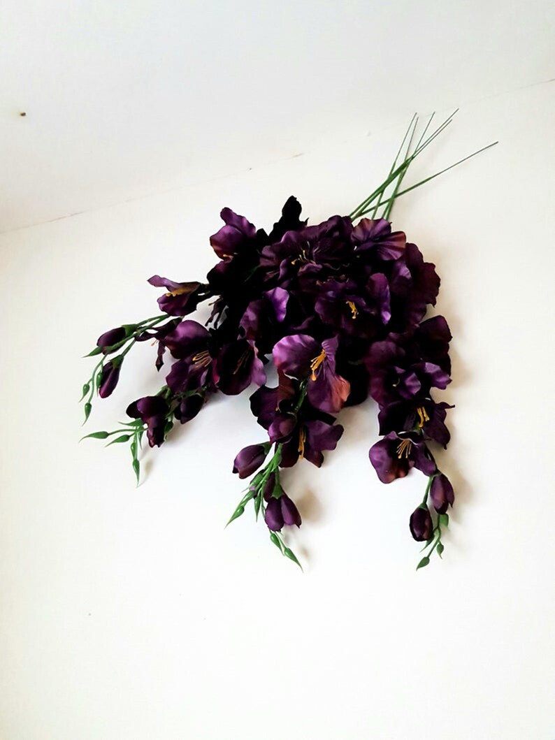 6 Purple Silk Gladiolus 27.5 Artificial Flowers Gladiola Etsy