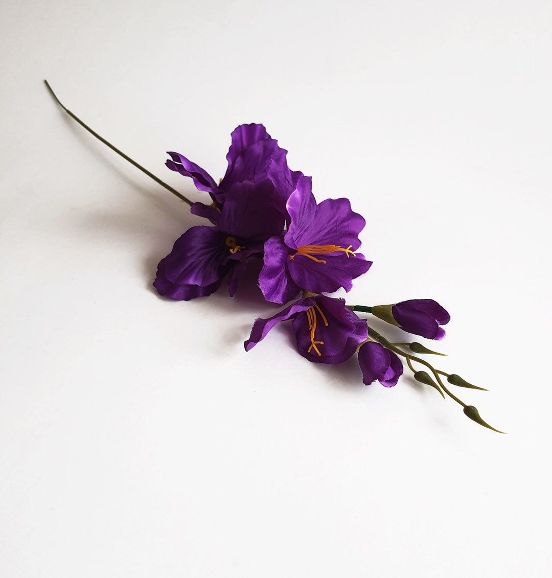 1 Purple Silk Gladiolus Artificial Flowers Gladiola Branches Etsy