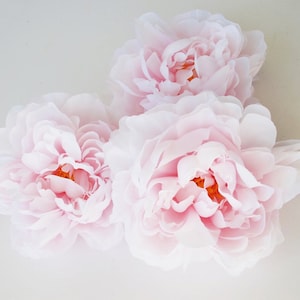 5 Big Pearl Pink Peonies Artificial Silk Flowers Dusty Pink Peony 5.9&quot; Floral Hair Accessories Flower Supplies Faux Fake DIY Wedding