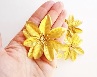 10 Mini Weihnachtssterne Knstliche Mini Blumen Rot Wei Gold Silber Blume  2,6 "Weihnachten Xmass Liefert Faux Fake Winter Blumen Glnzend - Etsy.de
