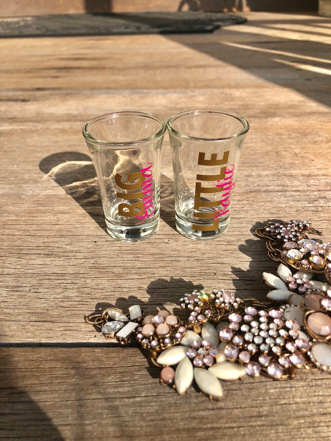 2 Personalized Big Little Shot Glasses SET OF 2Sorority Shot Etsy