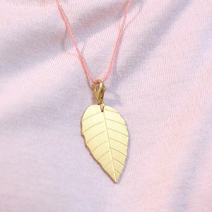 Necklace Gold Leaf Little Leaf Brugmansia Angel Trumpet Green Gold Individual gift for her
