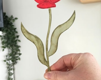 Laser Cut Poppy Flower - August - Birth Month Flower Gift