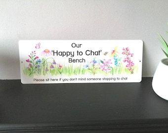 Chatting Bench Metal sign plaque