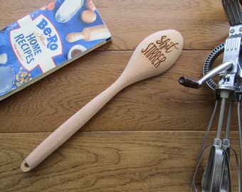 Wooden spoon- Shit stirrer -laser engraved personalised spoon