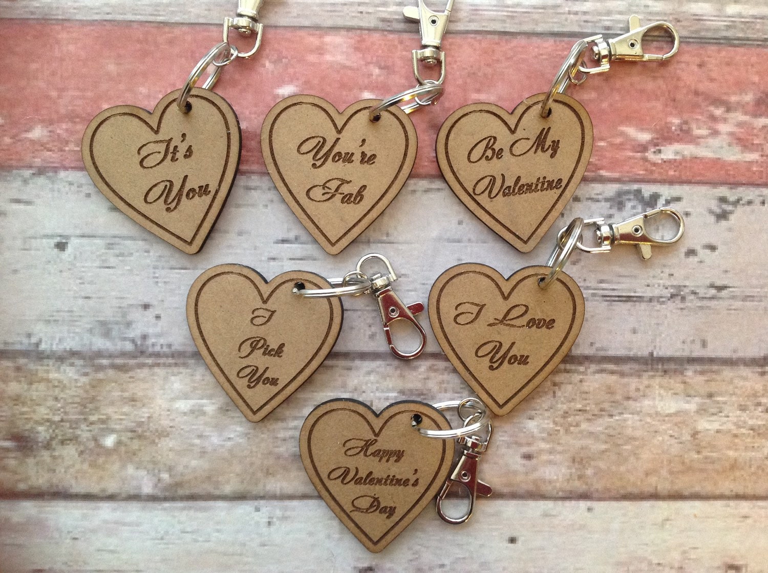 Valentines laser cut and engraved key ring Etsy