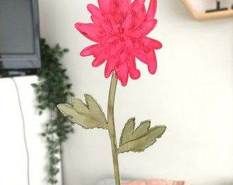 Laser Cut Chrysanthemum Flower - November - Birth Month Flower Gift
