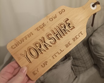 Yorkshire Slang Engraved Bamboo Serving Platter