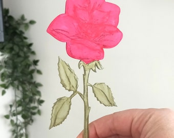 Laser Cut Rose Flower - June - Birth Month Flower Gift