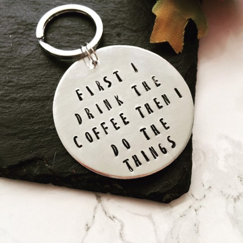 Custum keychain Gift Camper Gift OutdoorsCamping Vacation Gift Happy Camper Keychains \u2022 Hand Stamped Aluminum Couples Gift