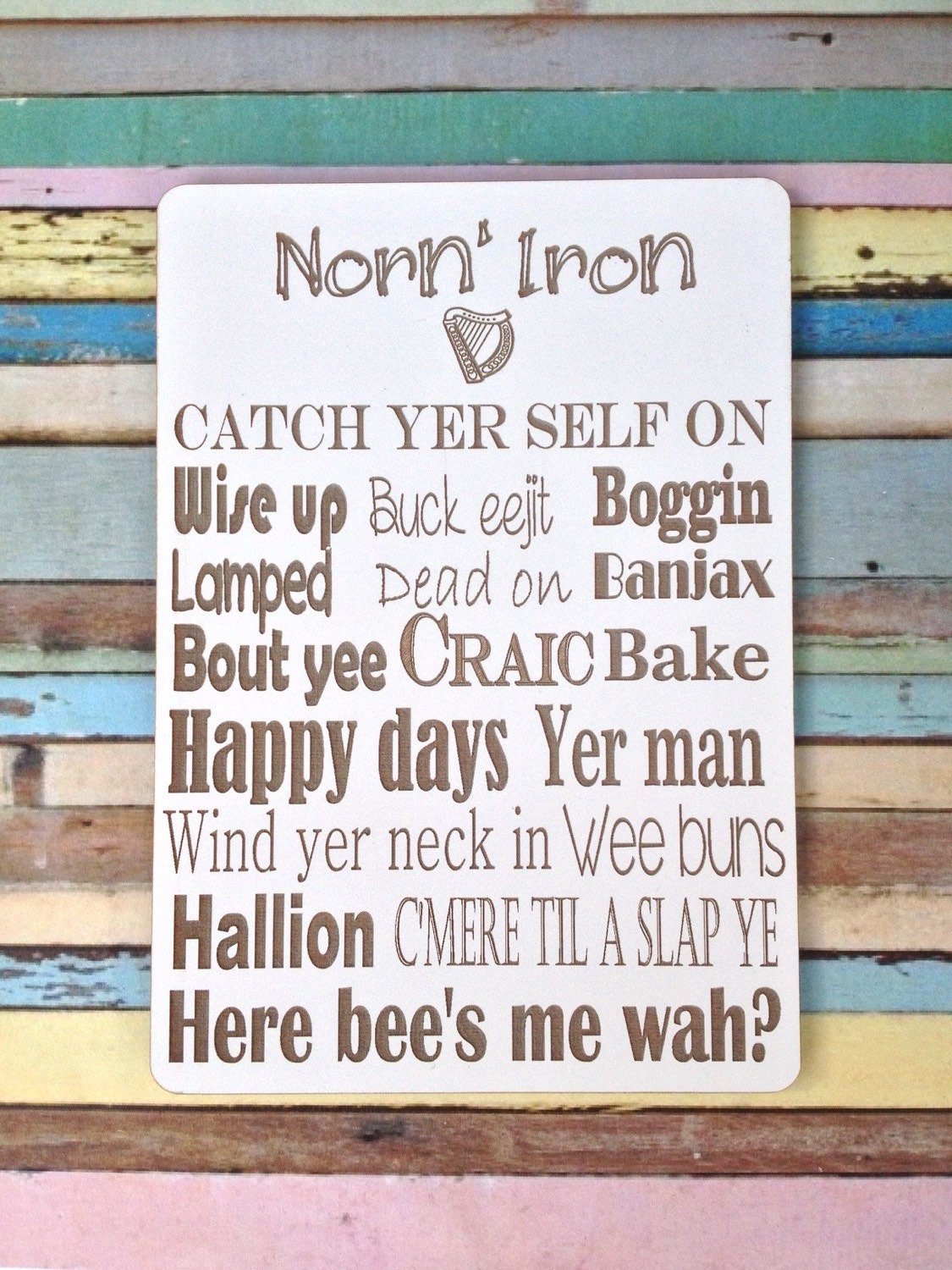 Norn Iron Slang Northern Ireland Laser Engraved Plaque Etsy UK