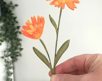 Laser Cut Marigold Flower - October - Birth Month Flower Gift